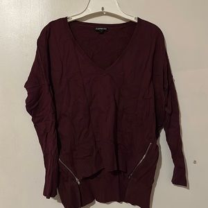 Express maroon side zip sweater
